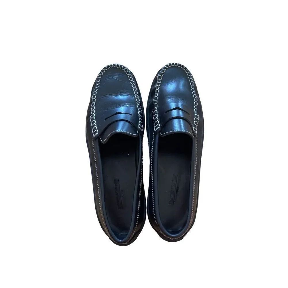 Dooney Bourke Mens Black Leather Slip On Car Penny Loafer Dress Shoes Size 9B